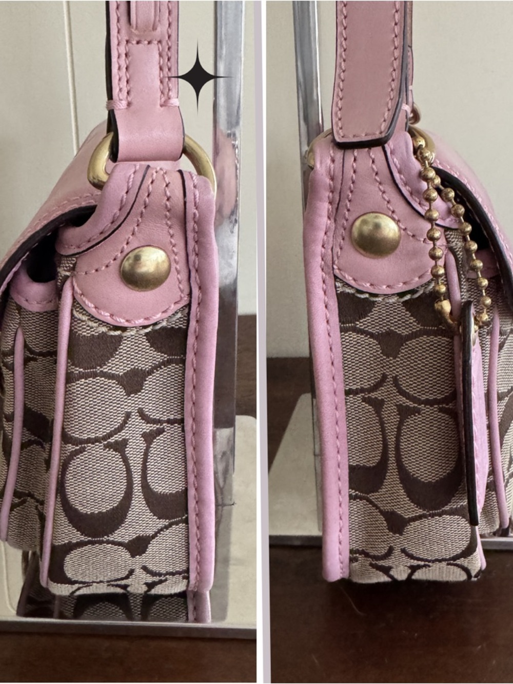 Coach Limited Edition Bleecker Signature Jenny Bag #11593 Pink/Khaki w/Scarf - Picture 7 of 15